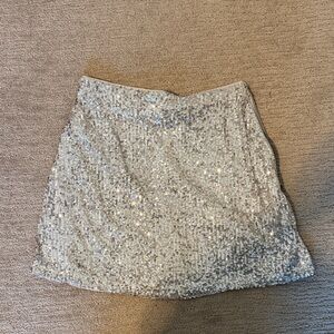 Abercrombie Silver Sequin Mini Skirt